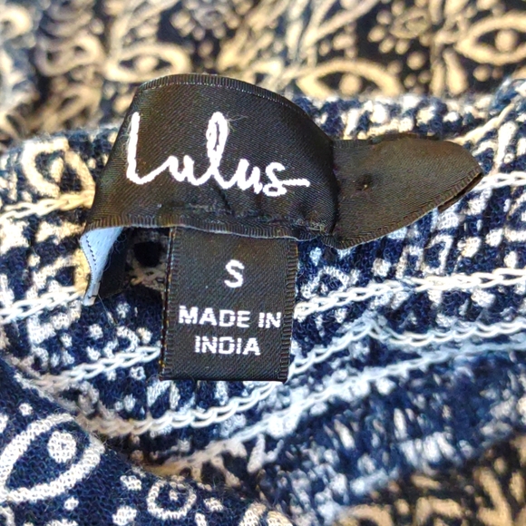 Blue/White Printed Sleeveless Maxi Dress SZ S By Lulus - Picture 7 of 10